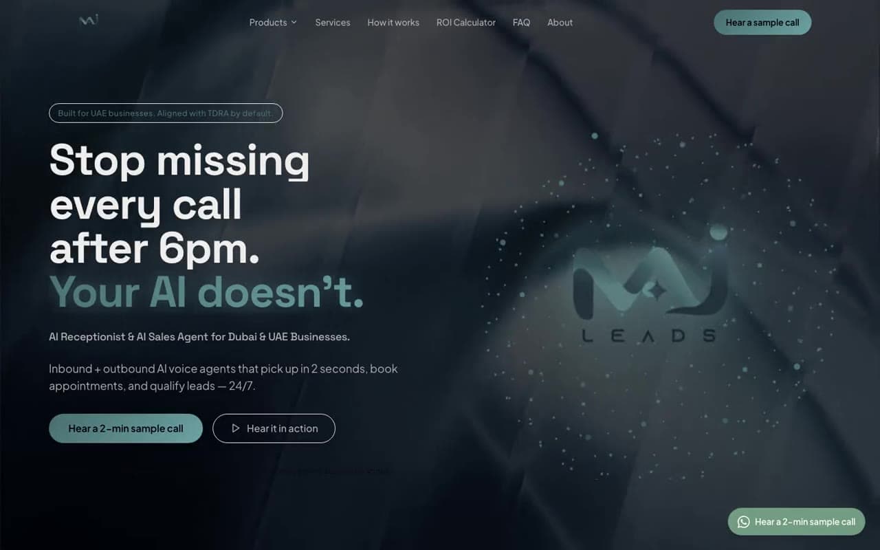 MAJ Leads marketing site homepage
