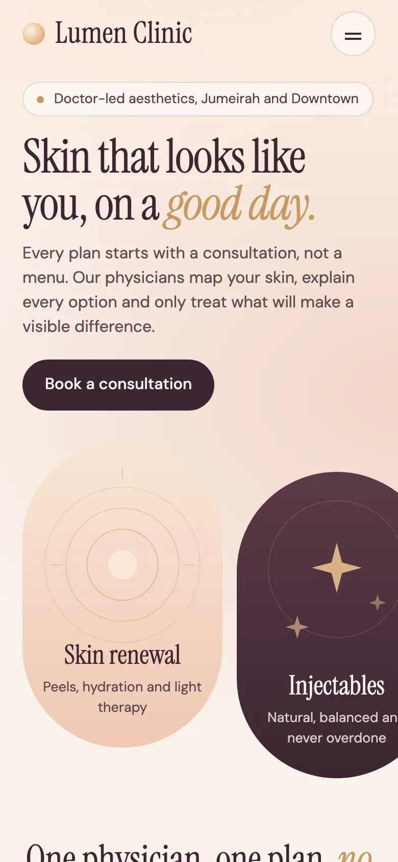 Lumen Clinic on a phone