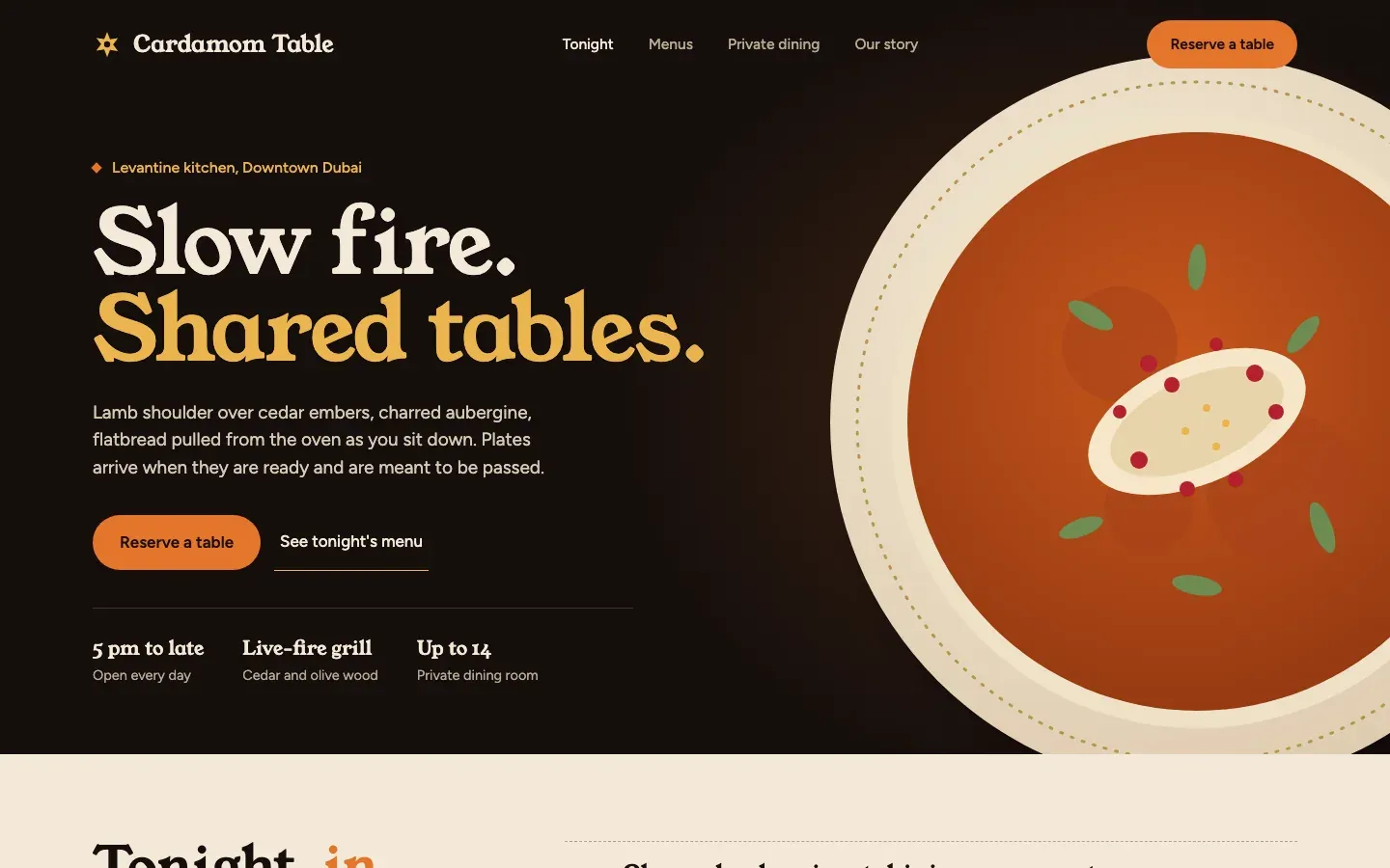 Cardamom Table homepage on a laptop