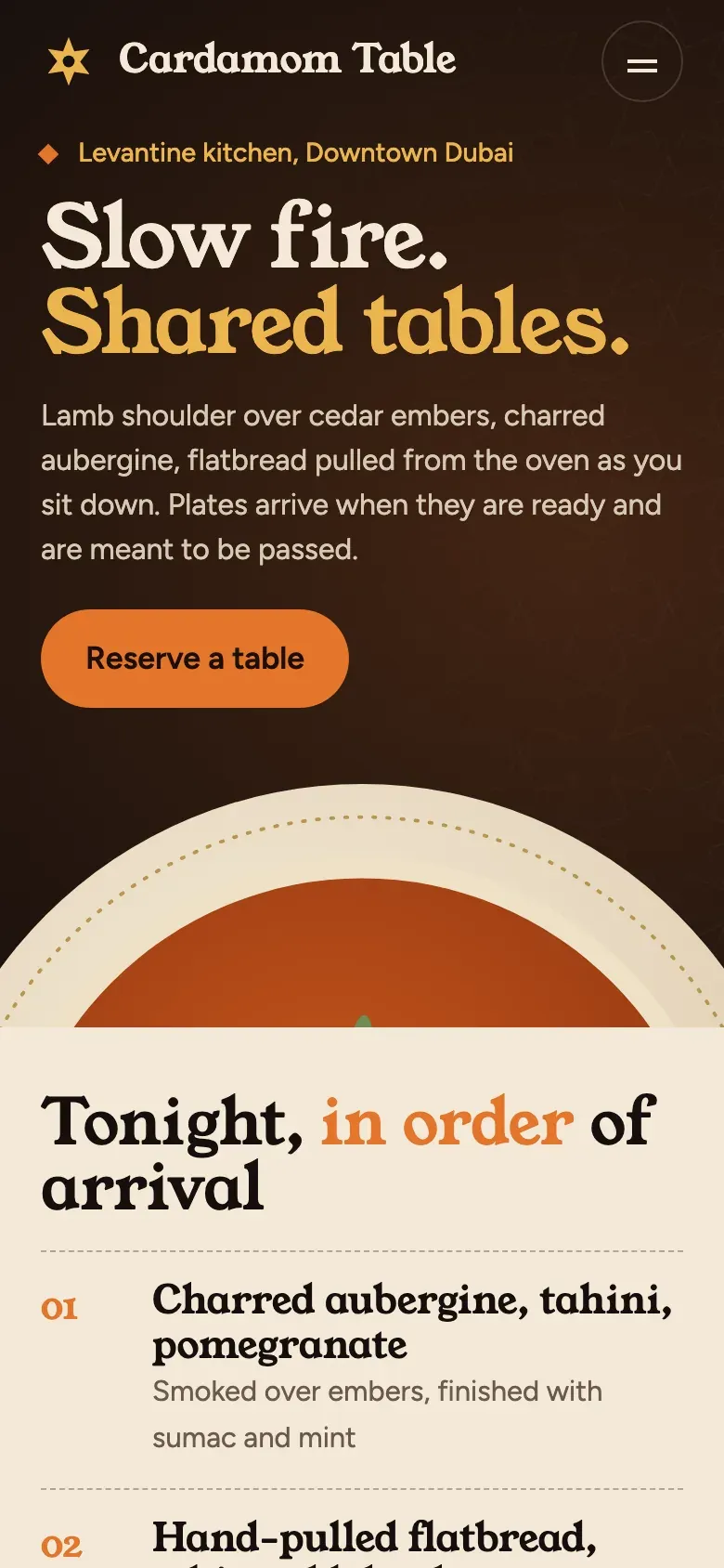 Cardamom Table on a phone