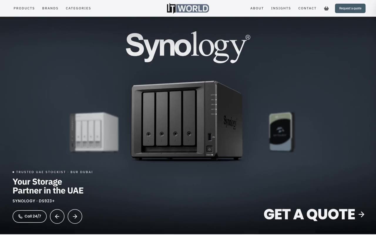 IT World Trading catalogue homepage on desktop