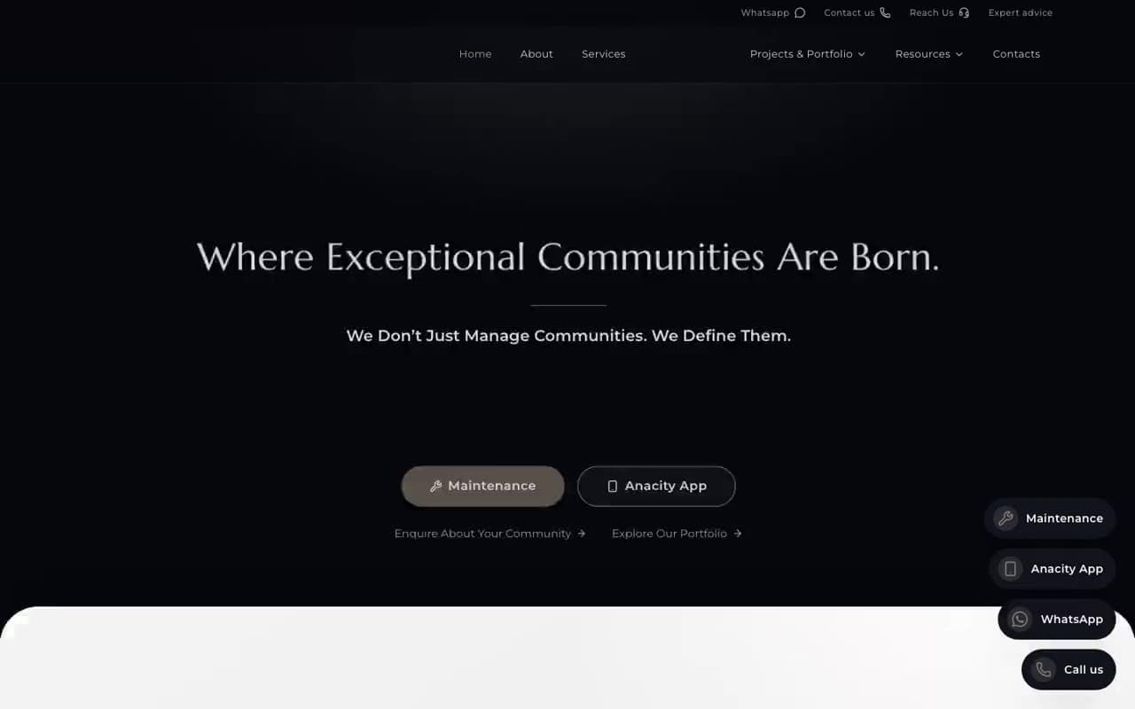 the occupational health provider's site, mid-scroll