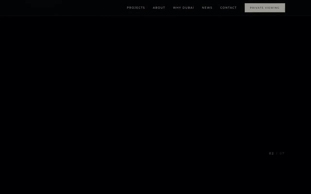 the property developer's site, mid-scroll