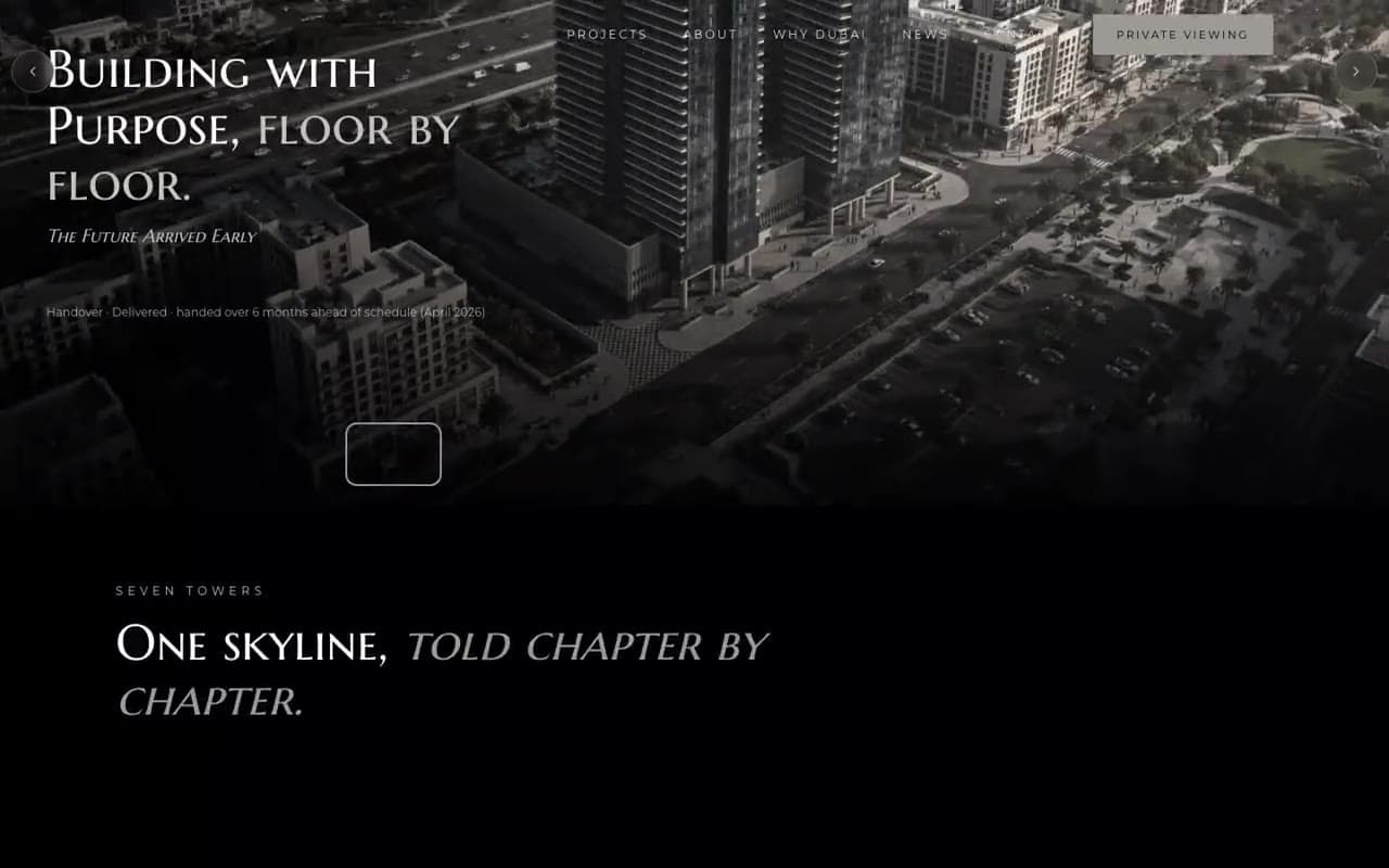 the property developer's site, deeper in the page