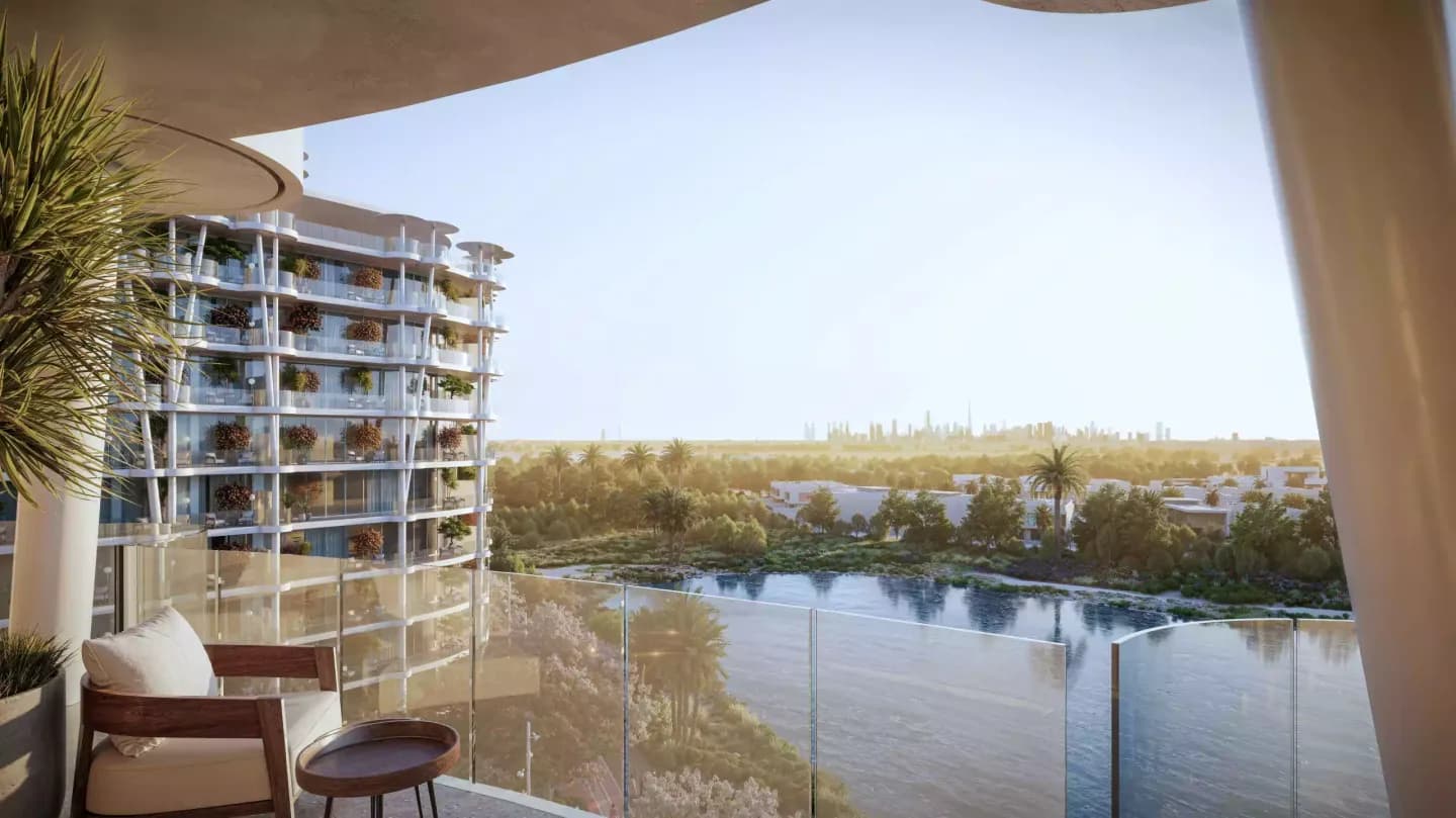 Balcony view over the community, developer render